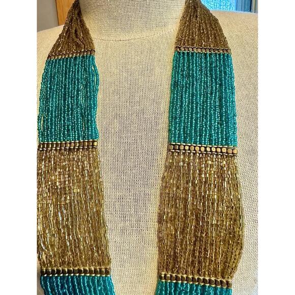 Beaded Waterfall Multistring Necklace - Picture 2 of 6